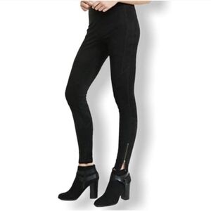 Express Black Suede Panel Leggings